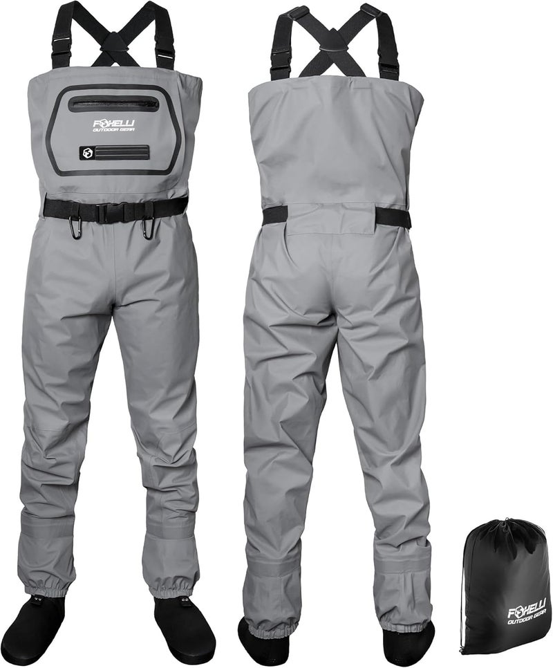 Foxelli Breathable Waders – Fly Fishing Stockingfoot Waders for Men and Women - Image 1